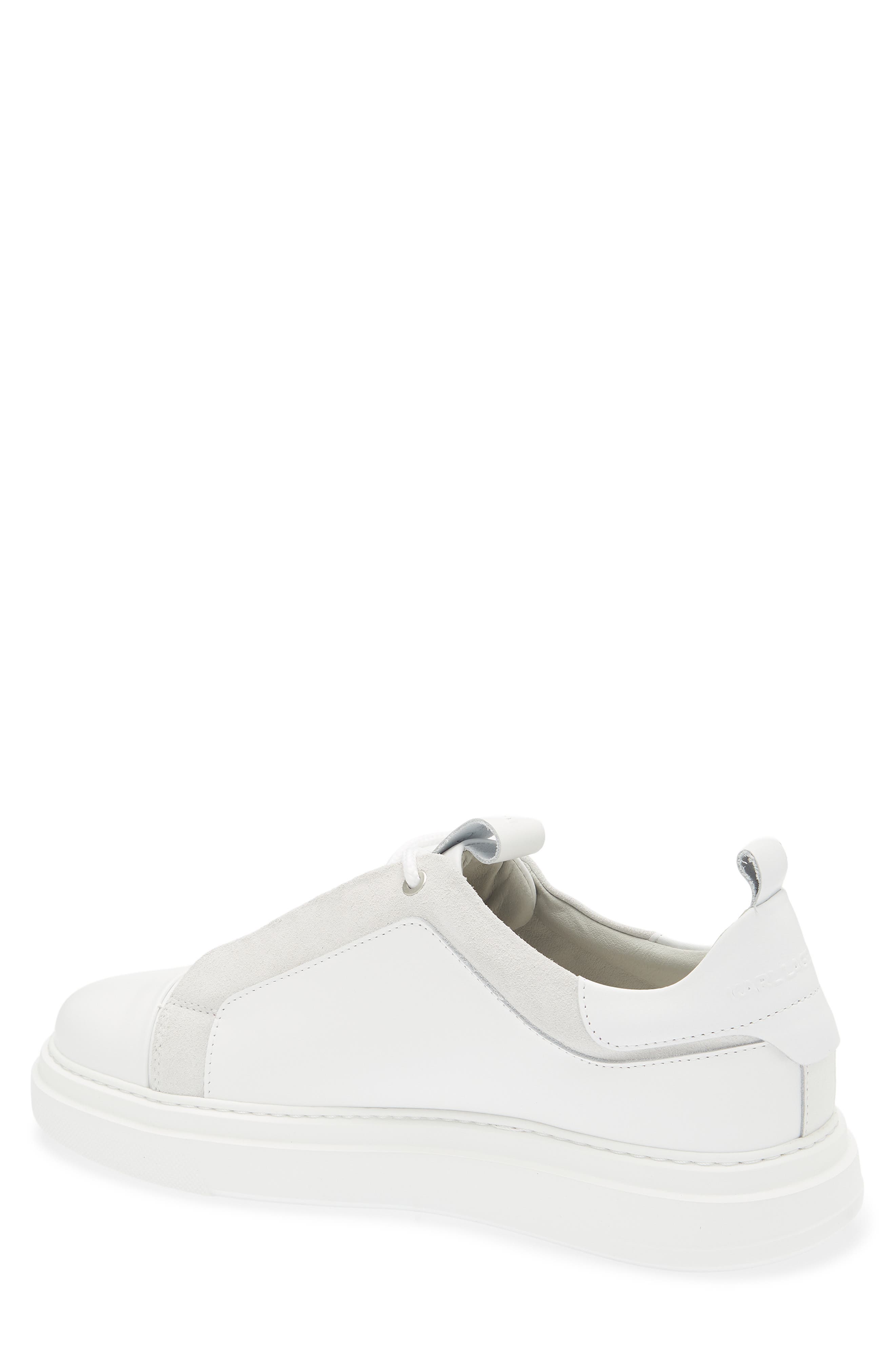 KARL LAGERFELD PARIS Embossed Karl Low Top Sneaker, Alternate, color, White