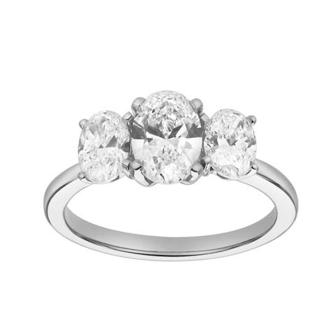 Delila 14K Gold Oval Cut Lab Grown Diamond Trinity Ring - 2 ct