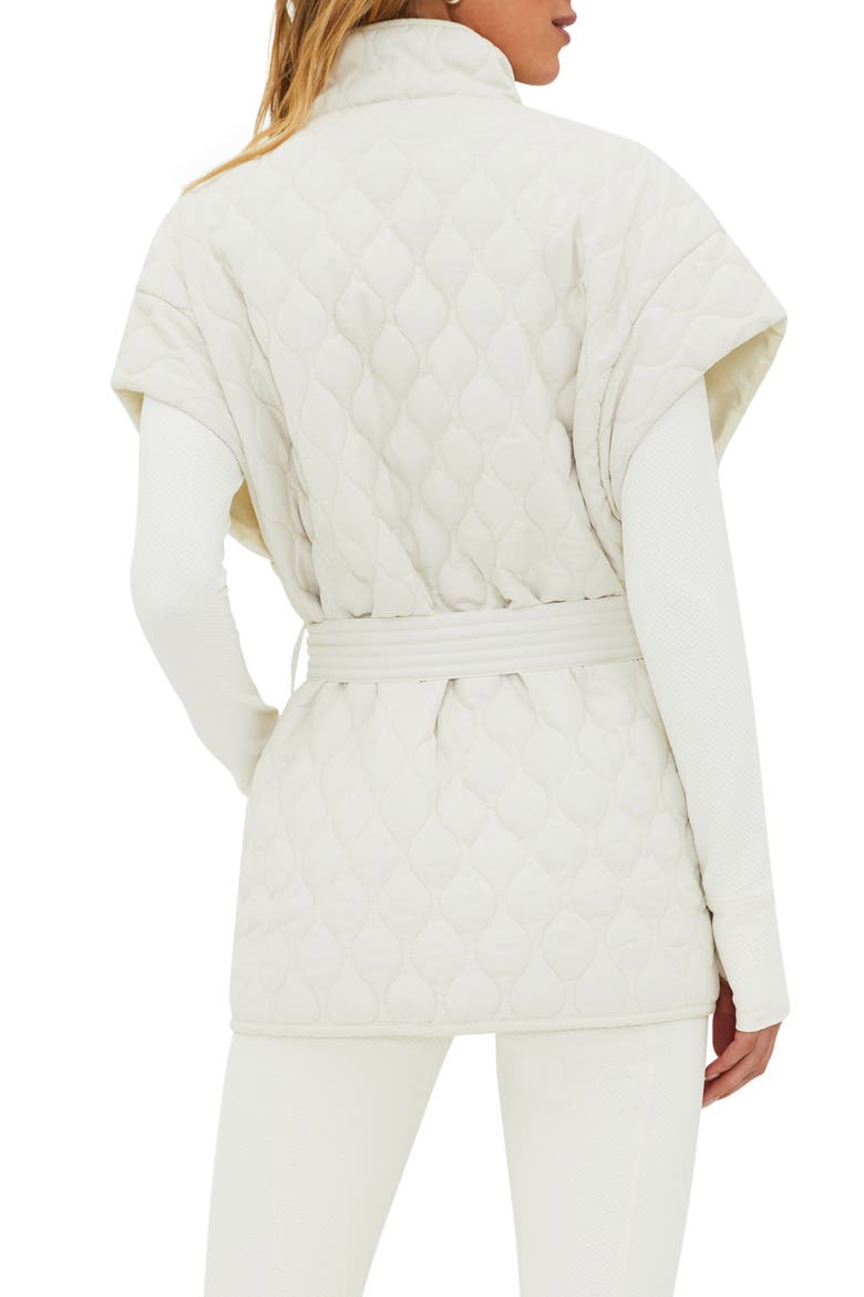 Glenn Quilted Cap Sleeve Belted Vest, Alternate, color, SNOW CLOUD