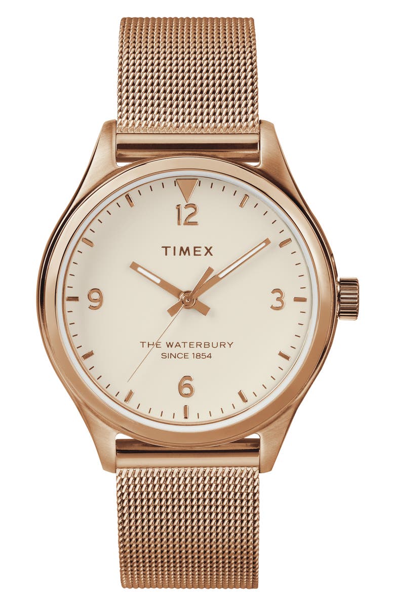 Timex<sup>®</sup> Waterbury Mesh Strap Watch, 38mm, Main, color,