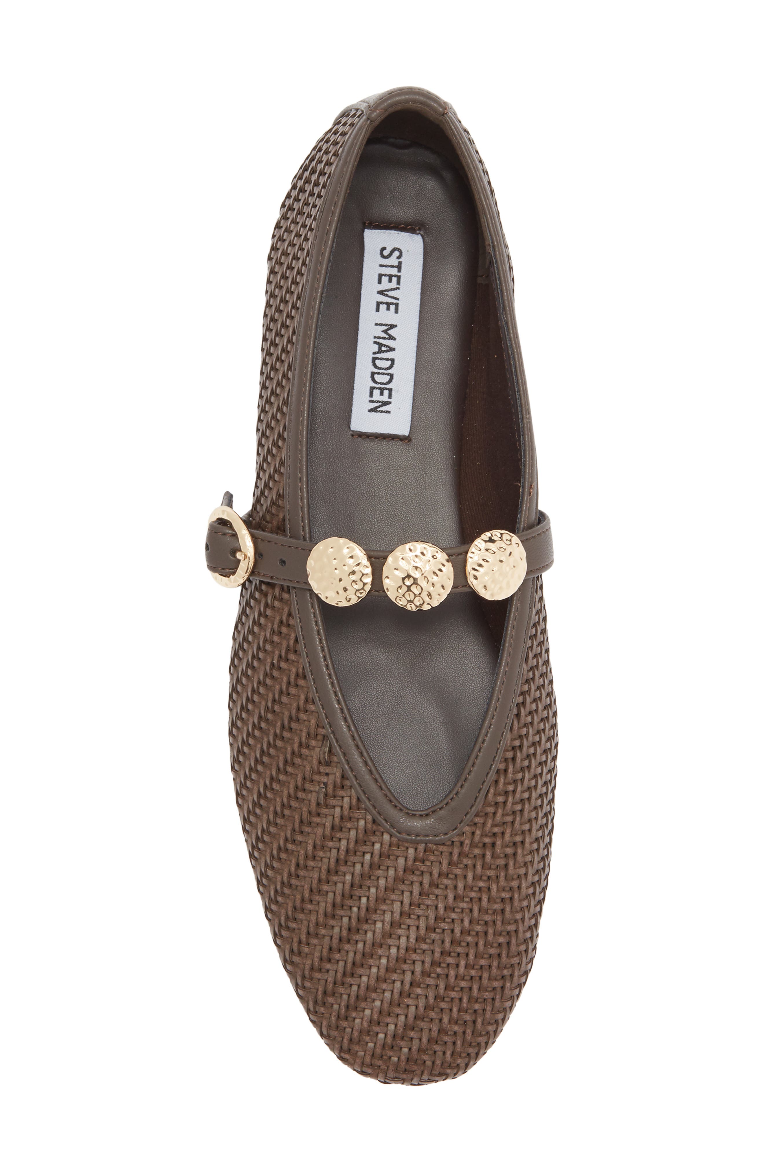 Steve Madden Leia Woven Flat, Alternate, color, Brown