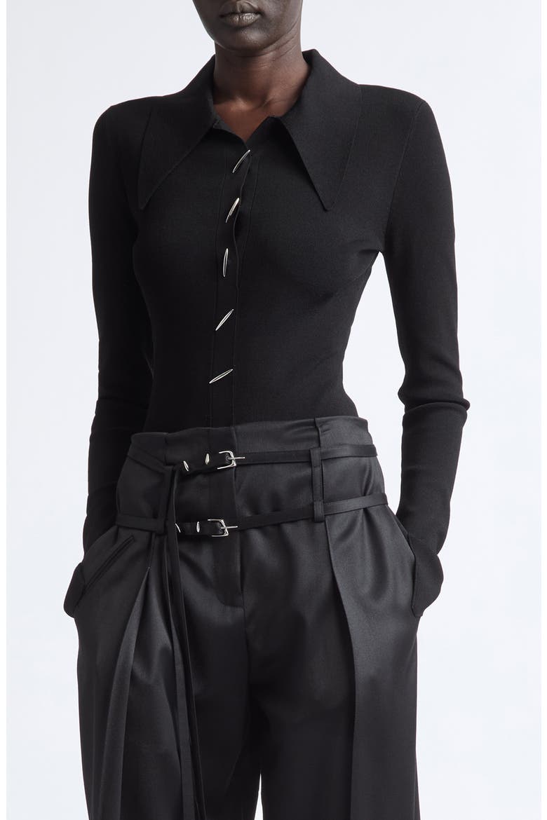 Angular Ribbed Cardigan, Main, color, BLACK