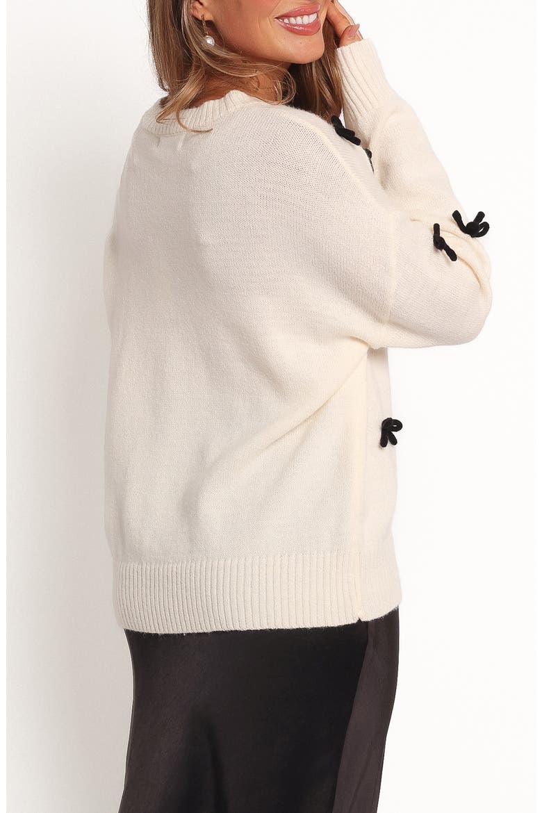 Voss Bow Sweater, Alternate, color, CREAM