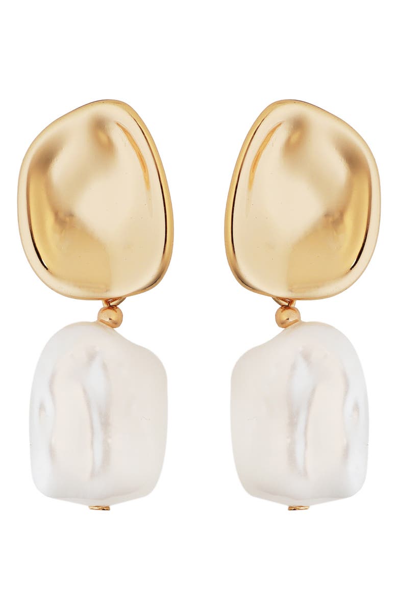 Panacea Faux Pearl Drop Earrings, Main, color,