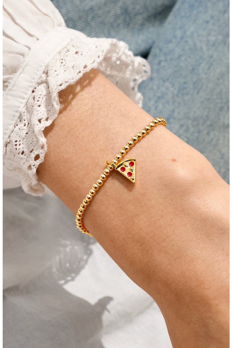 A Little Vibes 'Pizza Lovers' Club' Bracelet, Alternate, color, Gold Plated