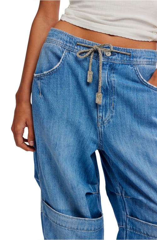 Free People Logan Drawstring Cargo Jeans In Brown