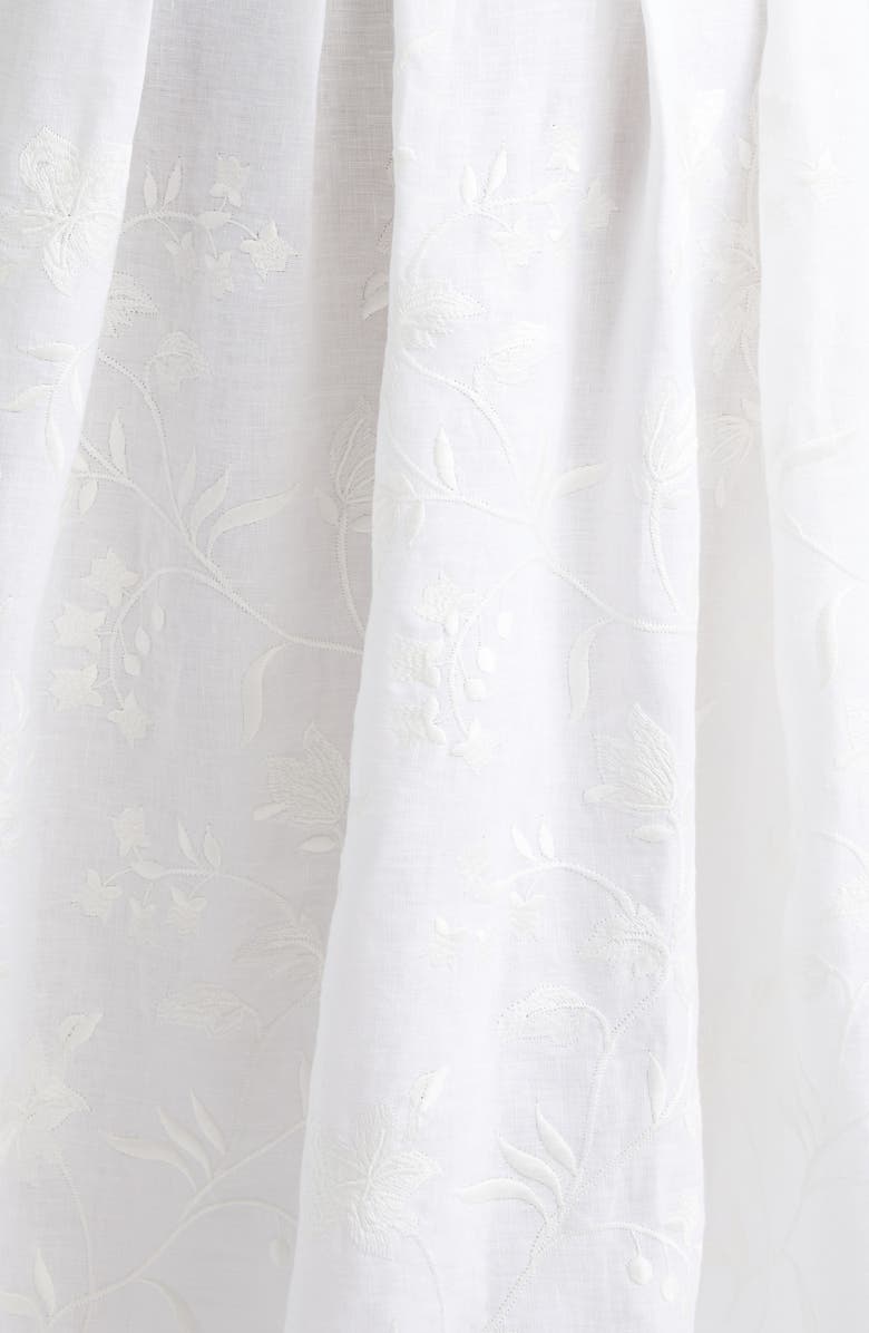 Eleventy Embroidered Linen Shirtdress, Alternate, color, White