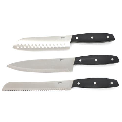 Oster Riggins 14 Piece Stainless Steel Cutlery Set With Hardwood Storage Block In Black