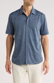 Tommy Bahama Palm Coast Cascade Vines IslandZone® Performance Short Sleeve Knit Button-Up Shirt