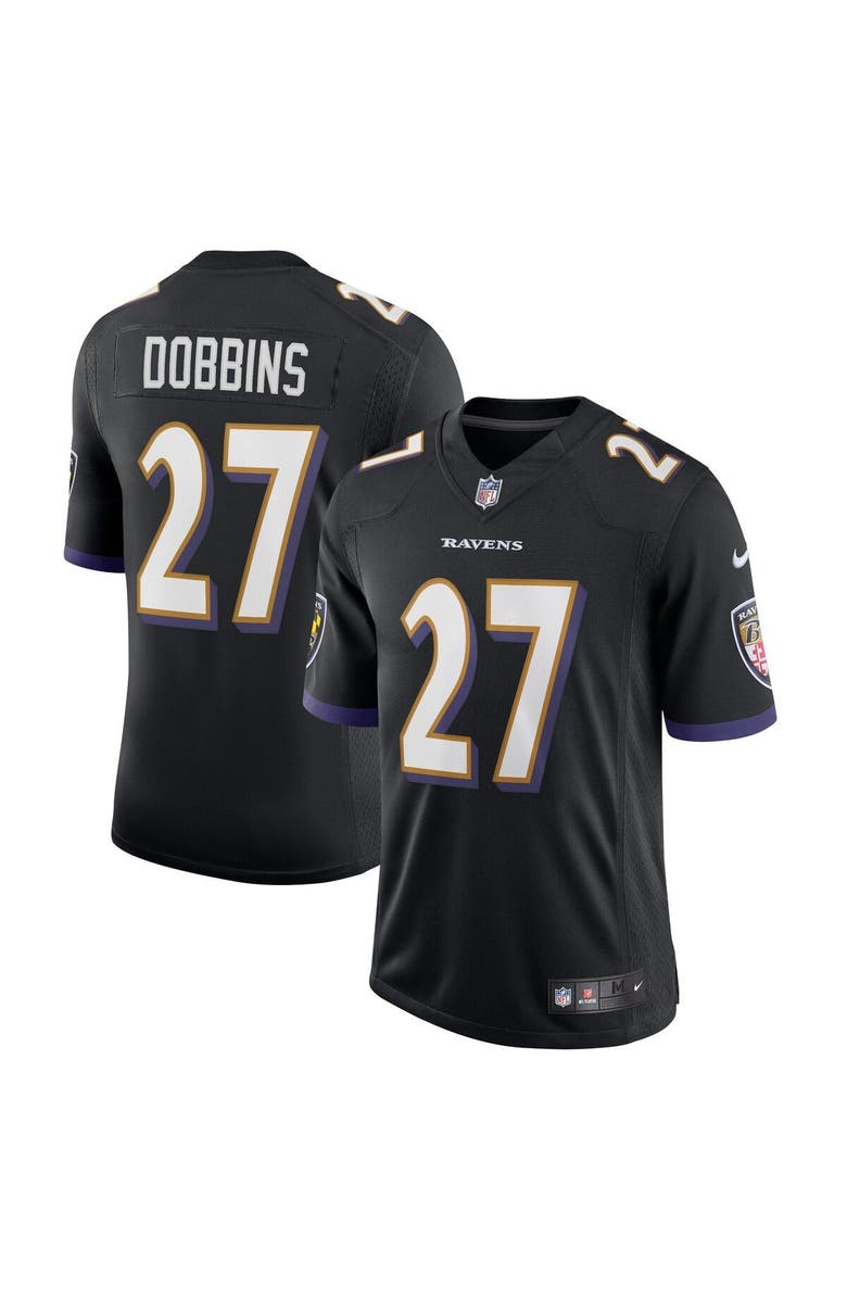 Nike Men's Nike J.K. Dobbins Black Baltimore Ravens Vapor Limited Jersey, Main, color, 