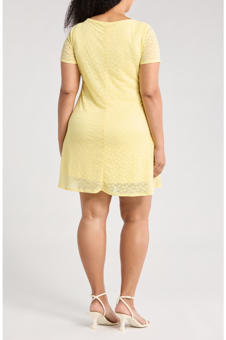 Short Sleeve Lace Trapeze Dress, Alternate, color, YELLOW