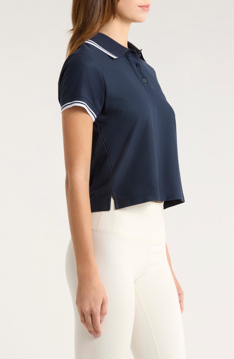 Beyond Yoga Country Club Polo Top, Alternate, color, Nocturnal Navy