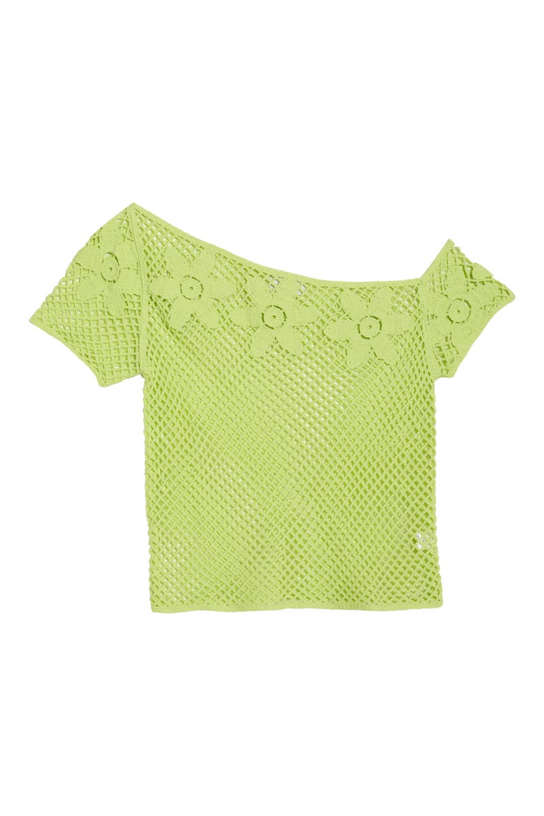 Valerie Open Stitch One-Shoulder Top, Alternate, color, GREEN