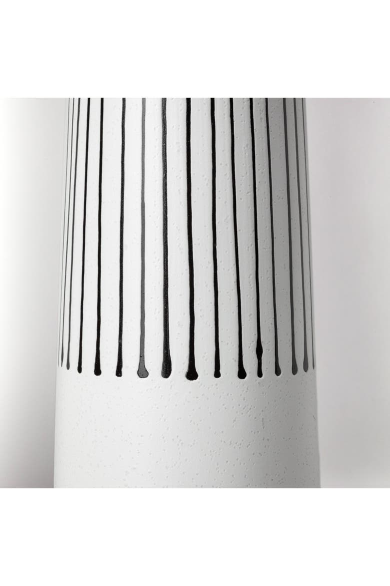 Kira I Small Pinstripe Ceramic Vase, Alternate, color, White