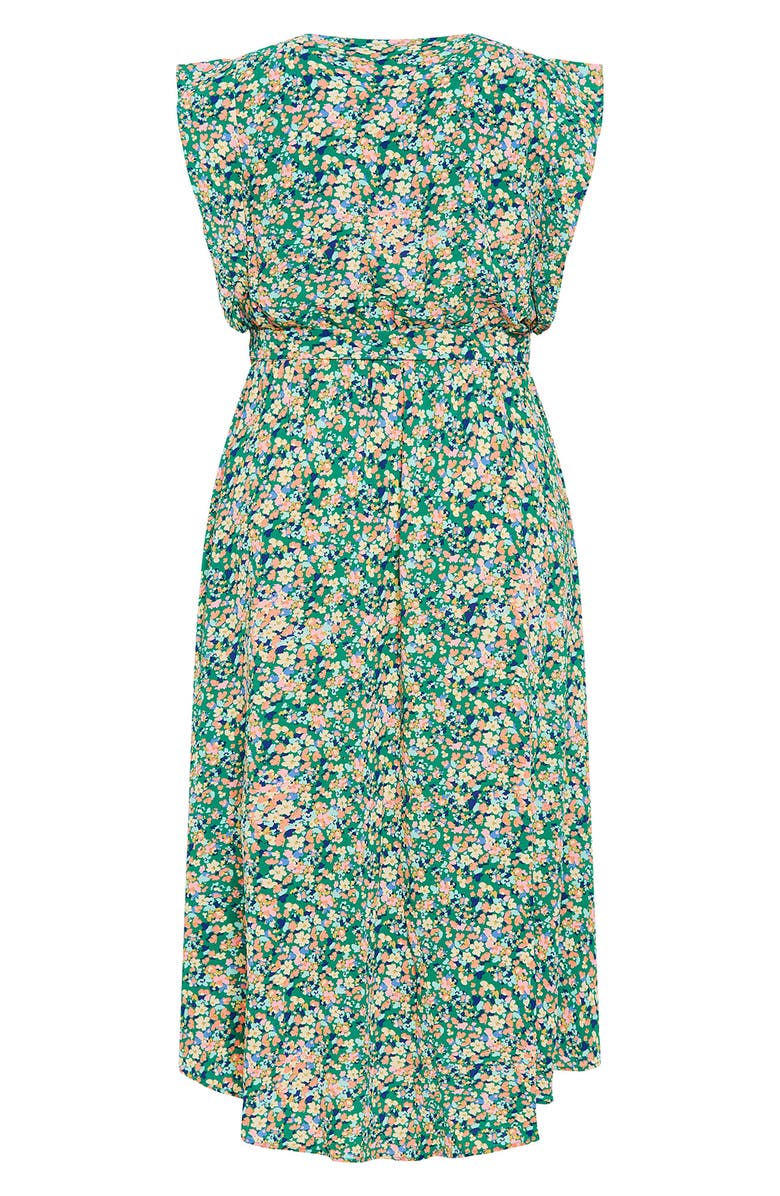 City Chic Ditsy Floral Wrap Front Maxi Dress, Alternate, color, 