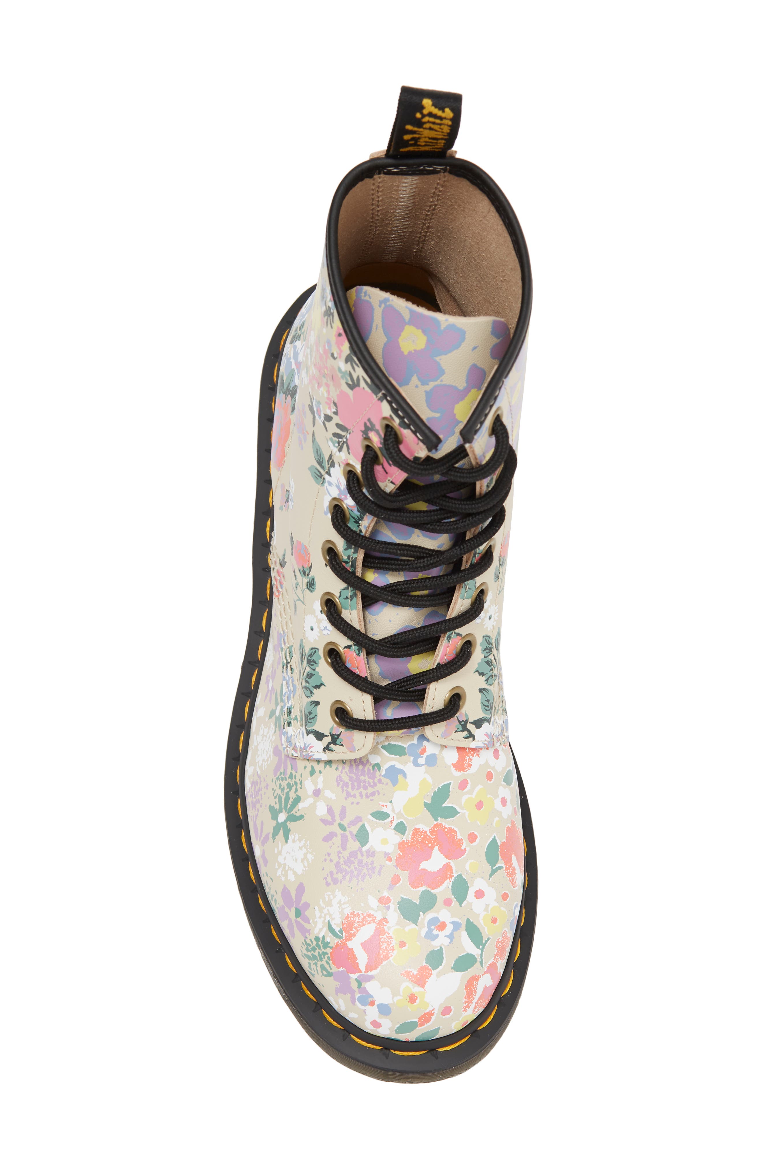 1460 Floral Lace-Up Boot, Alternate, color, FLORAL BEIGE