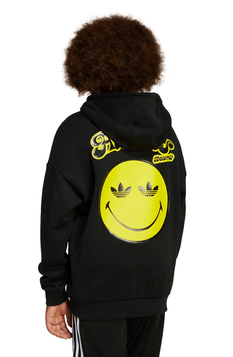 adidas Originals x Smiley World Kids' Cotton Hoodie, Alternate, color, 