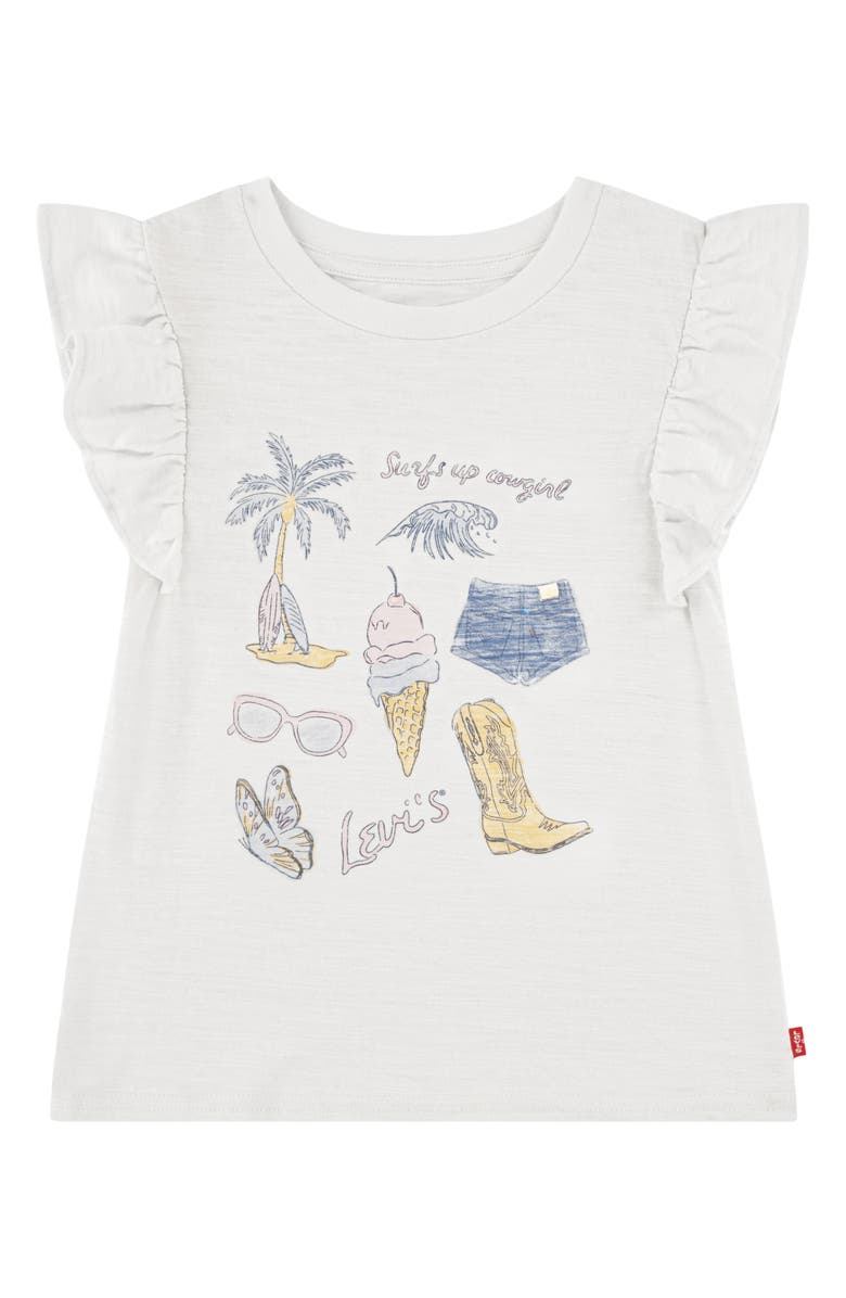 Levi's Kids' Coastal Flutter Sleeve Graphic T-Shirt, Main, color, Antique White