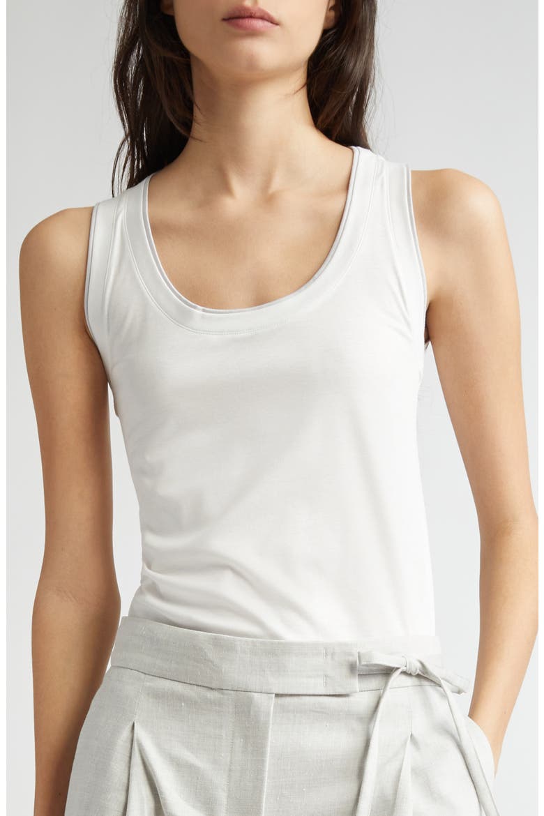 Cotton Tank, Alternate, color, WHITE AND PEARL