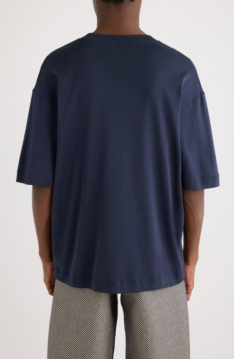 Jacquemus Le-T-Shirt Stazione Logo Patch T-Shirt, Alternate, color, Station Patch Navy