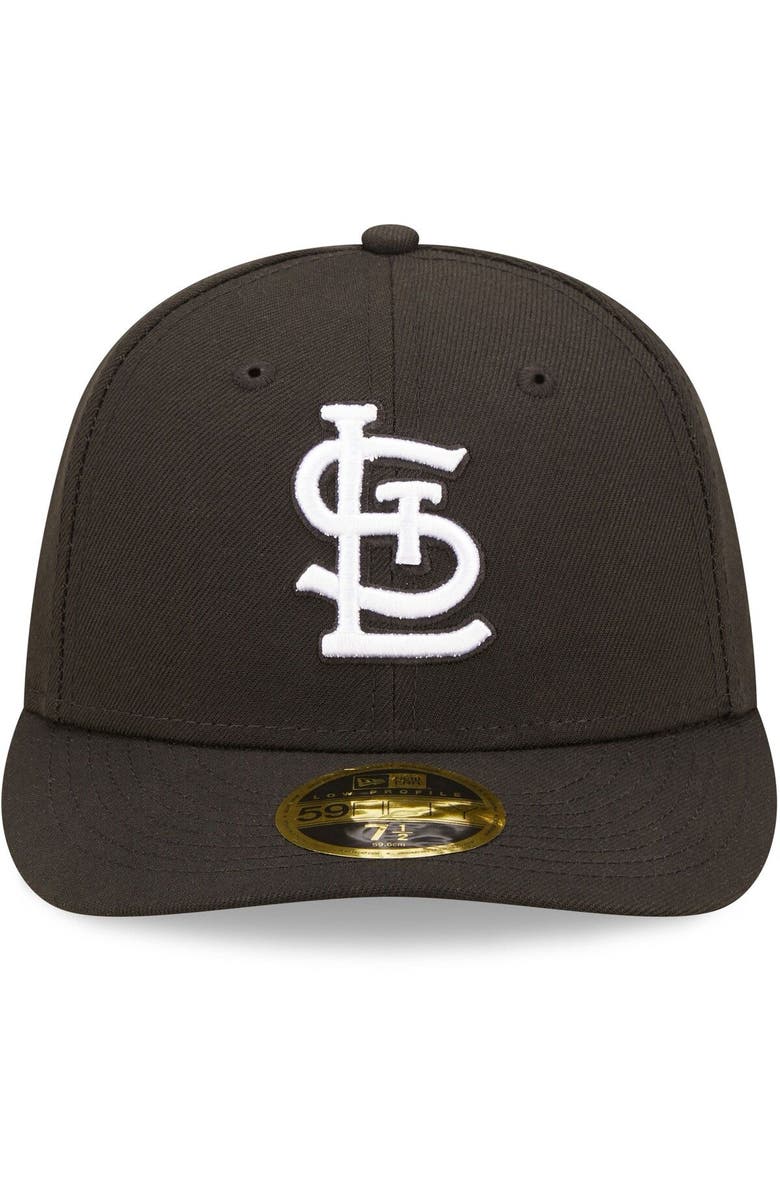 New Era Men's New Era St. Louis Cardinals Black & White Low Profile 59FIFTY Fitted Hat, Alternate, color, 