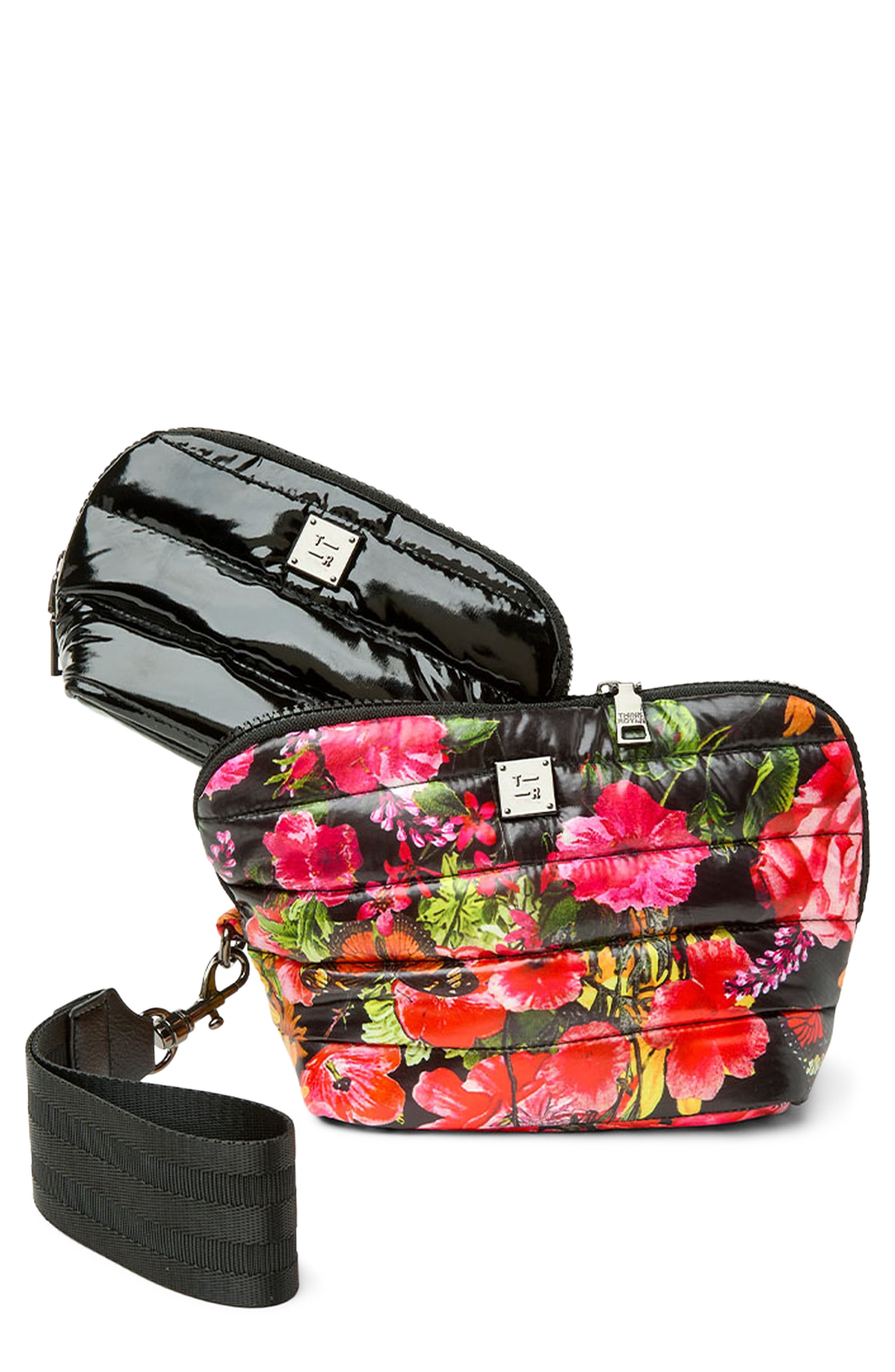 THINK ROYLN Double Stash Set of 2 Zip-Top Travel Pouches, Main, color, Floral