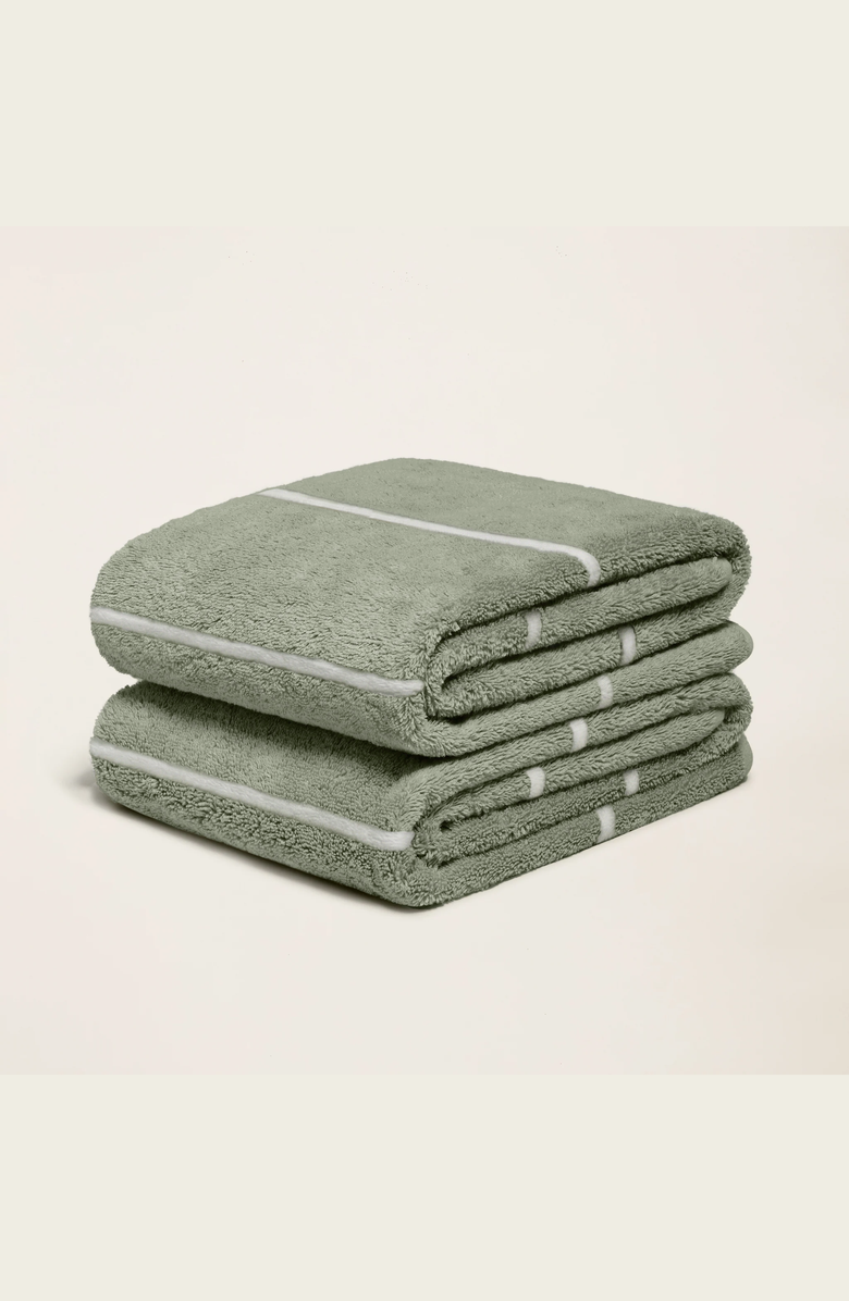 Italic Deia Bath Towel Set, Alternate, color, Sage & Ecru