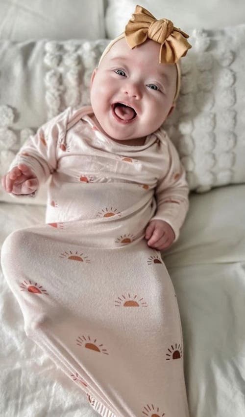 Everly Grey Long Sleeve Gown & Hat Set In Orange