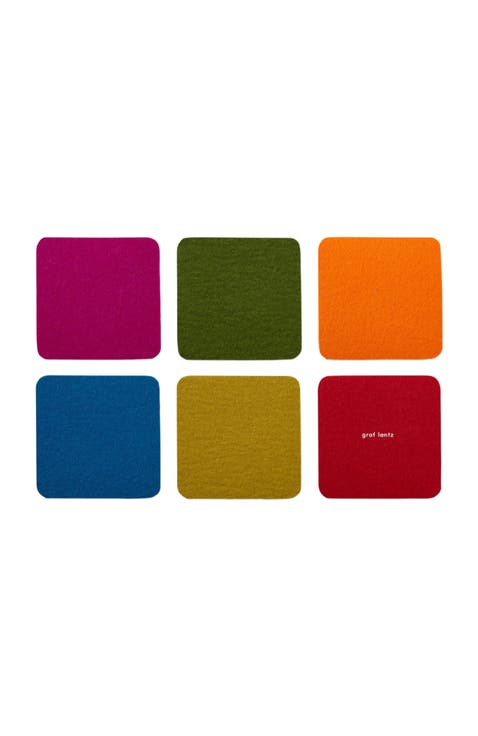 Bierfilzl Merino Wool Square Coaster Multi 6 Pack