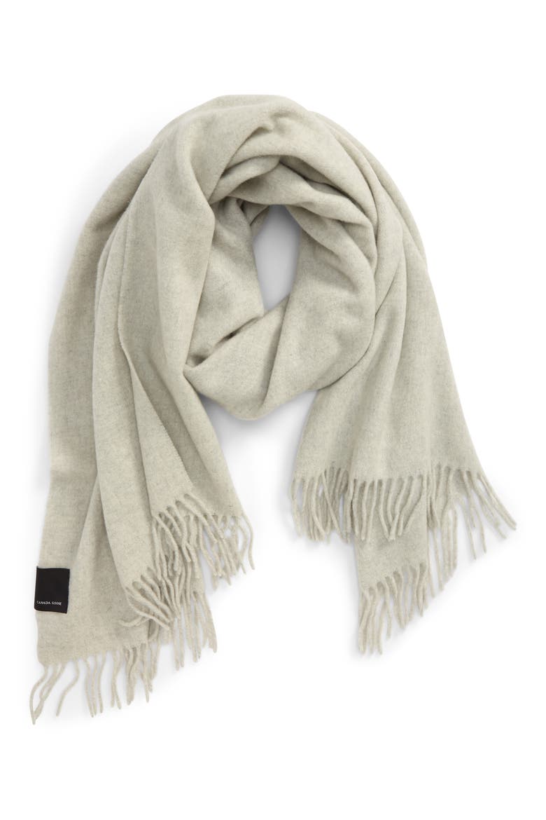Solid Merino Wool Scarf, Main, color, HEATHER GREY
