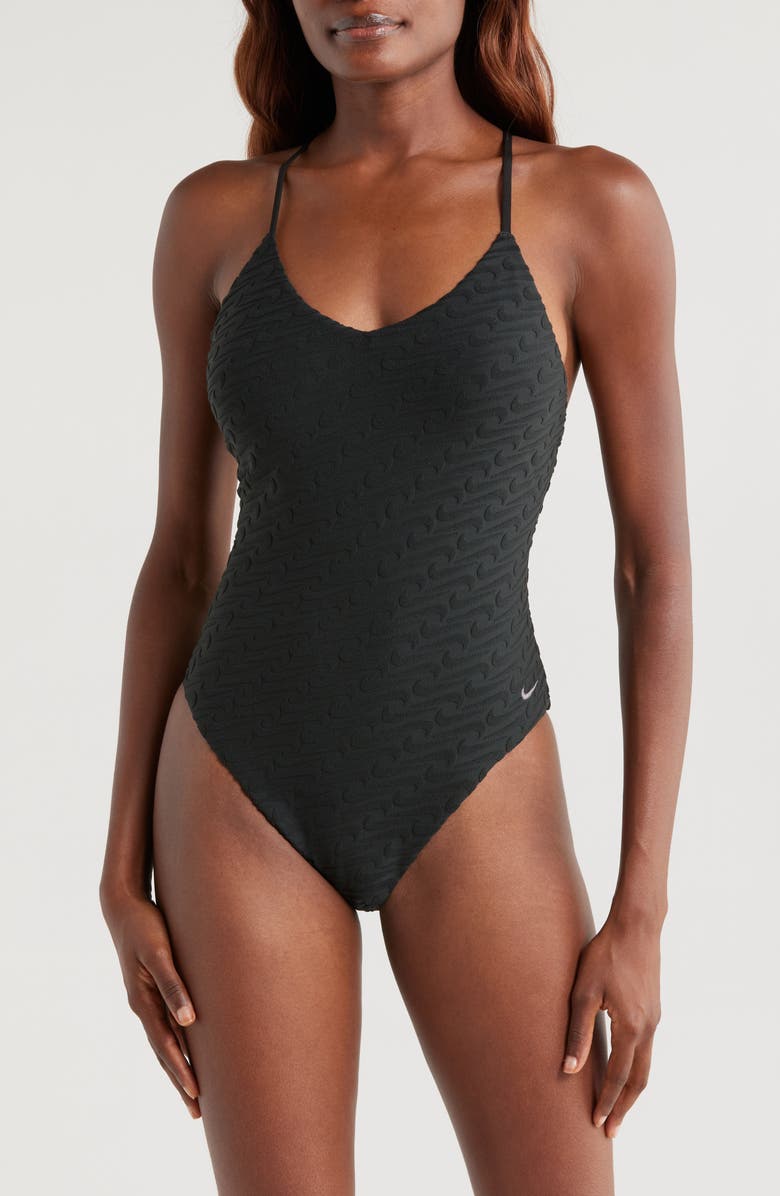 Nike Racerback Terry One-Piece Swimsuit, Main, color,