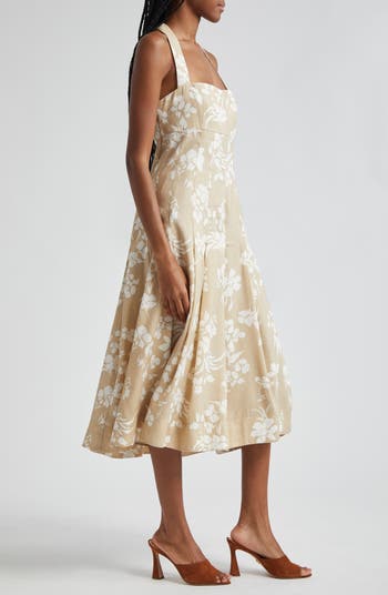 Amalia Floral Cotton Blend Halter Dress