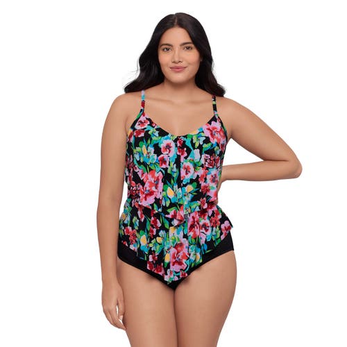 Trimshaper Ronnie 2 Tier Ruffle Tankini Swimsuit Top