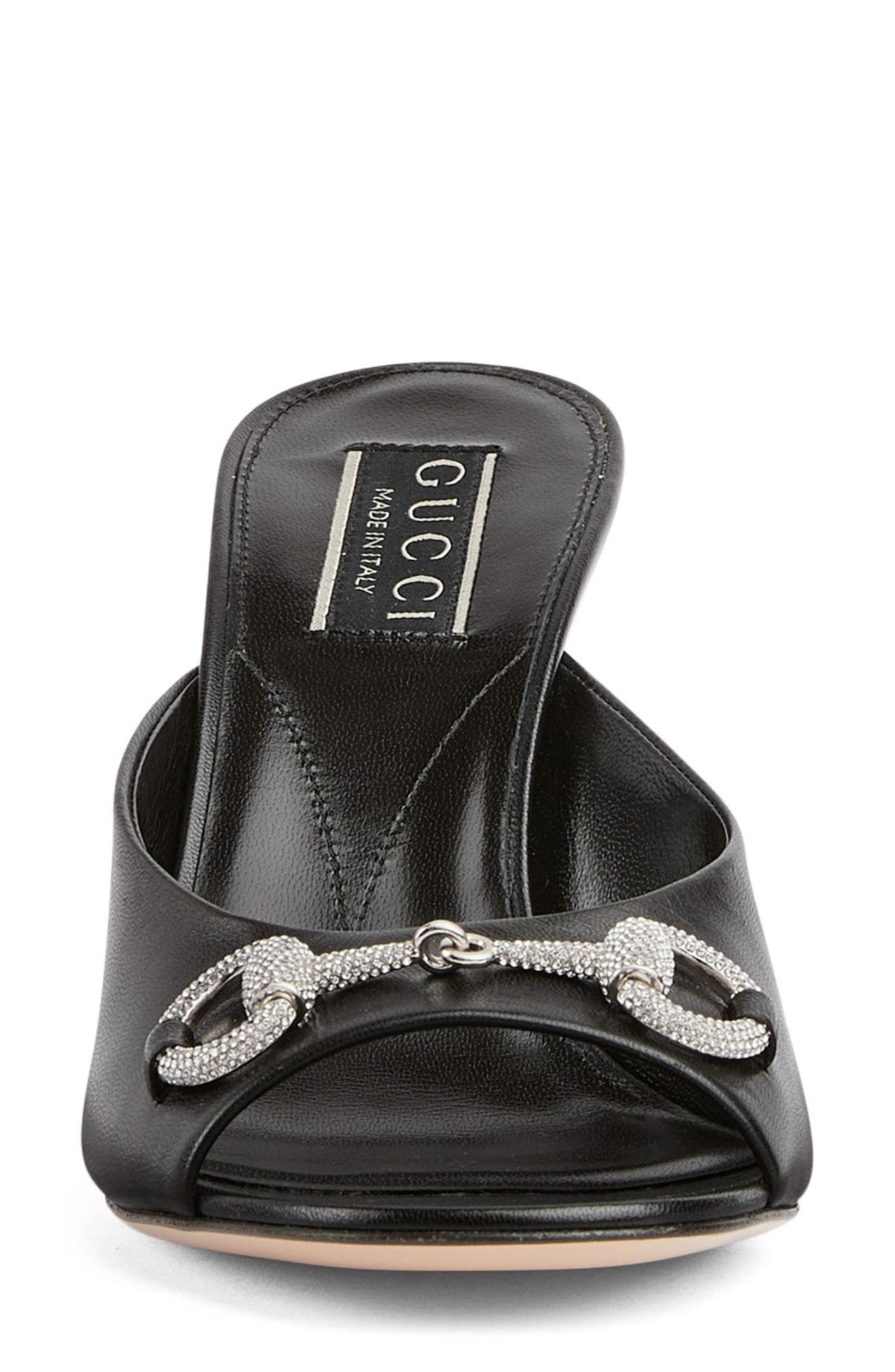 Gucci Hona Crystal 1955 Horsebit Slide Sandal, Alternate, color, 