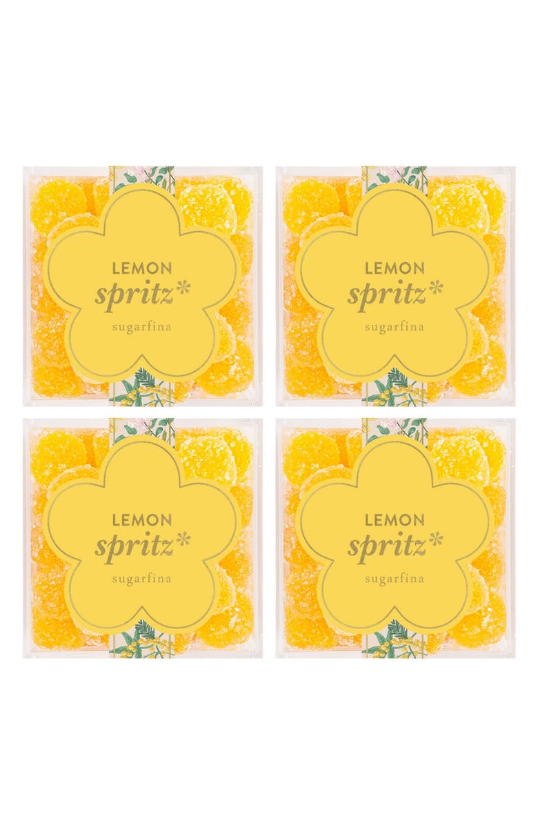sugarfina Garden Set of 4 Lemon Spritz Candy Cubes, Main, color, 
