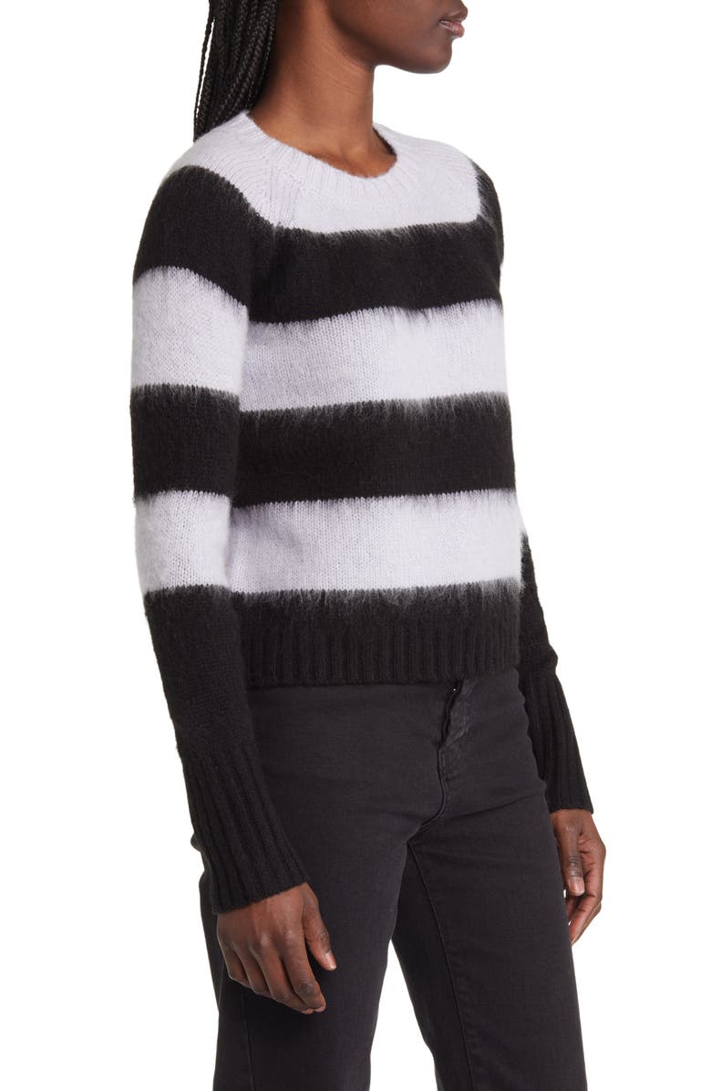 AllSaints Darla Stripe Sweater, Alternate, color, Ash Lilac/ Black