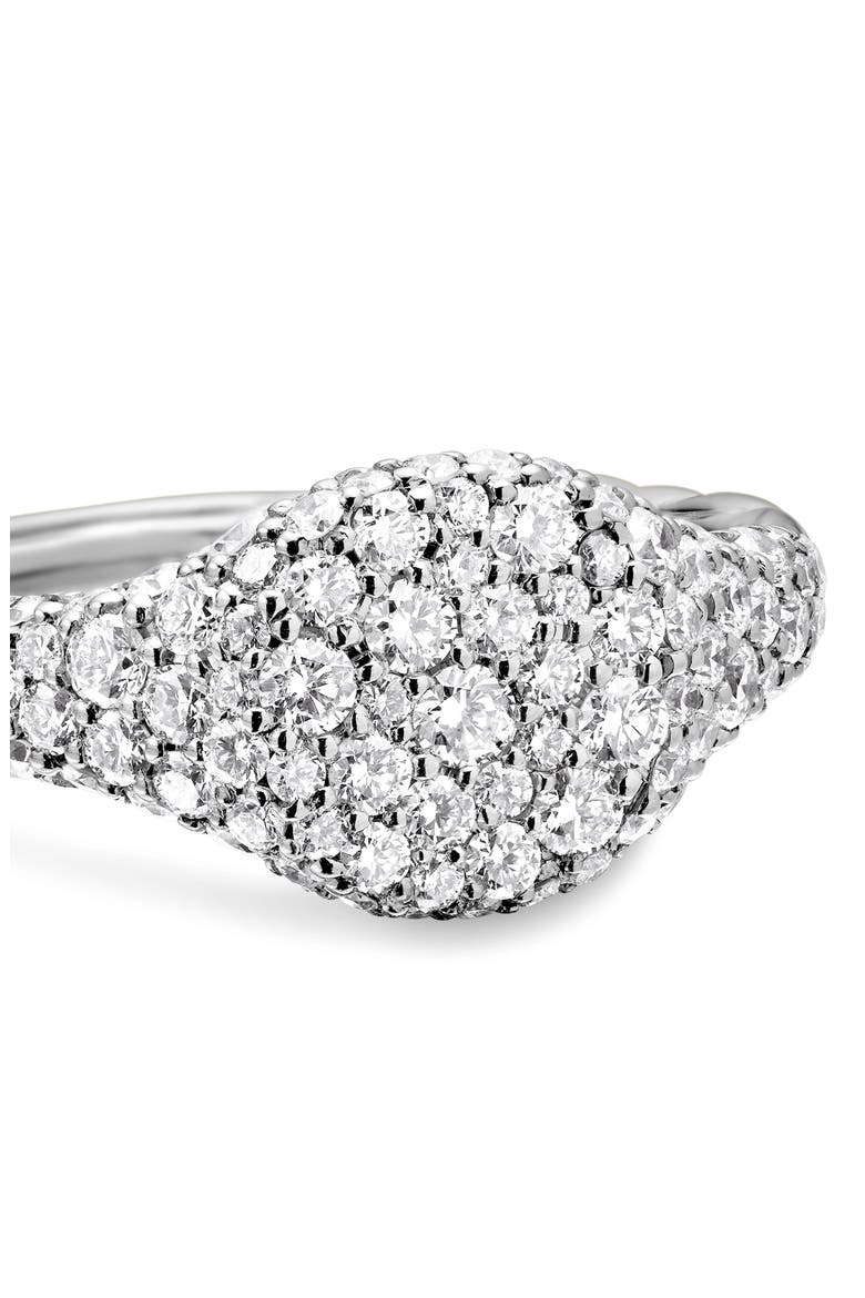 Petite Pavé Pinky Ring in 18K Gold, Alternate, color, 18K WHITE GOLD
