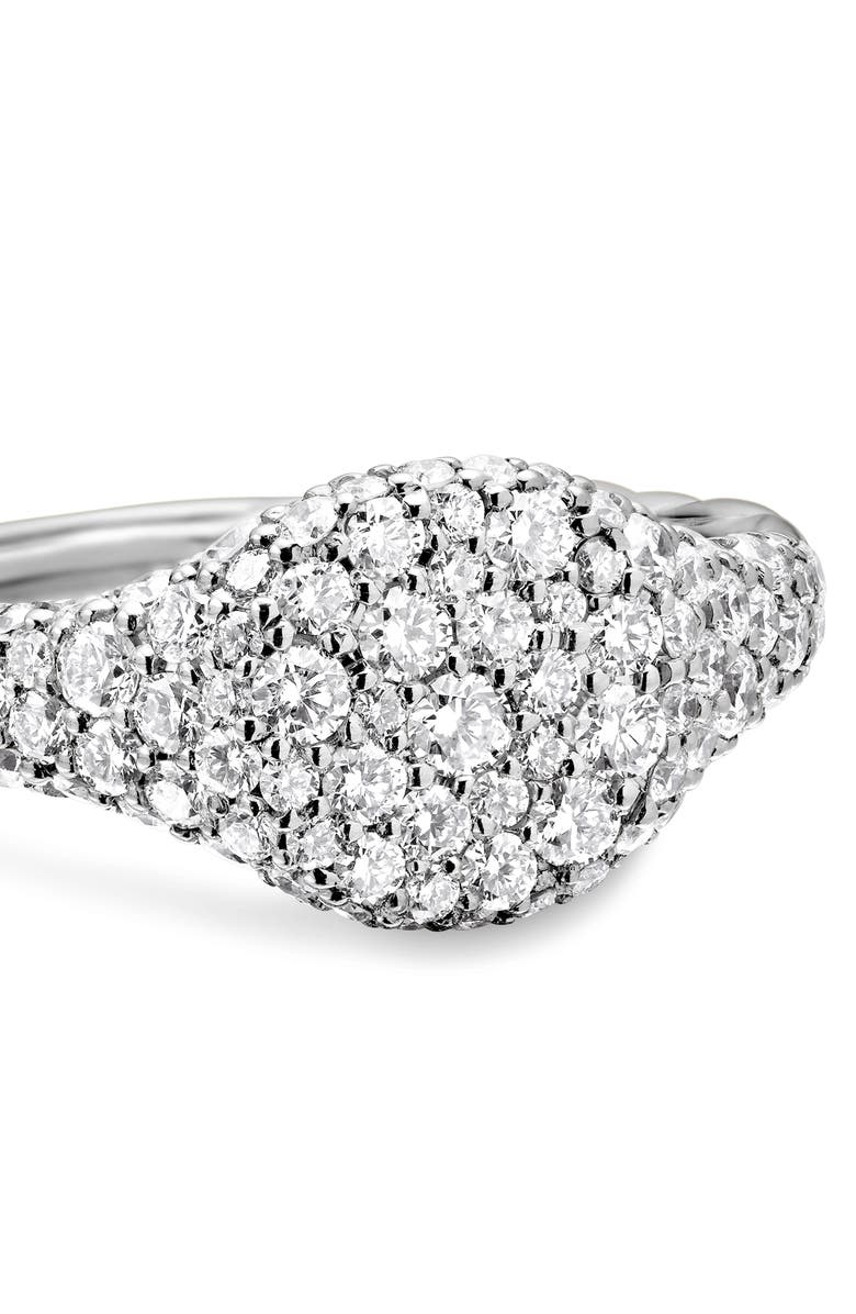 David Yurman Petite Pavé Pinky Ring in 18K Gold, Alternate, color, 18K White Gold