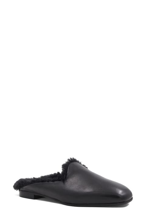Rosabella Faux Fur Lined Leather Mule (Women)