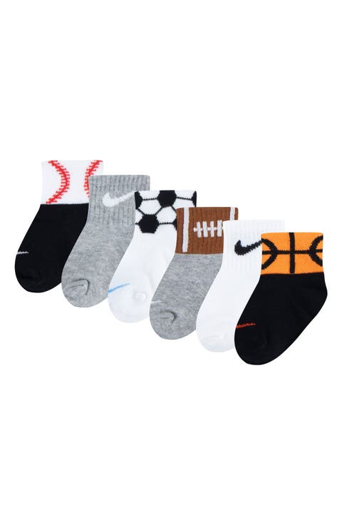 Swoosh 6-Pack Sport Ball Assorted Socks (Baby)