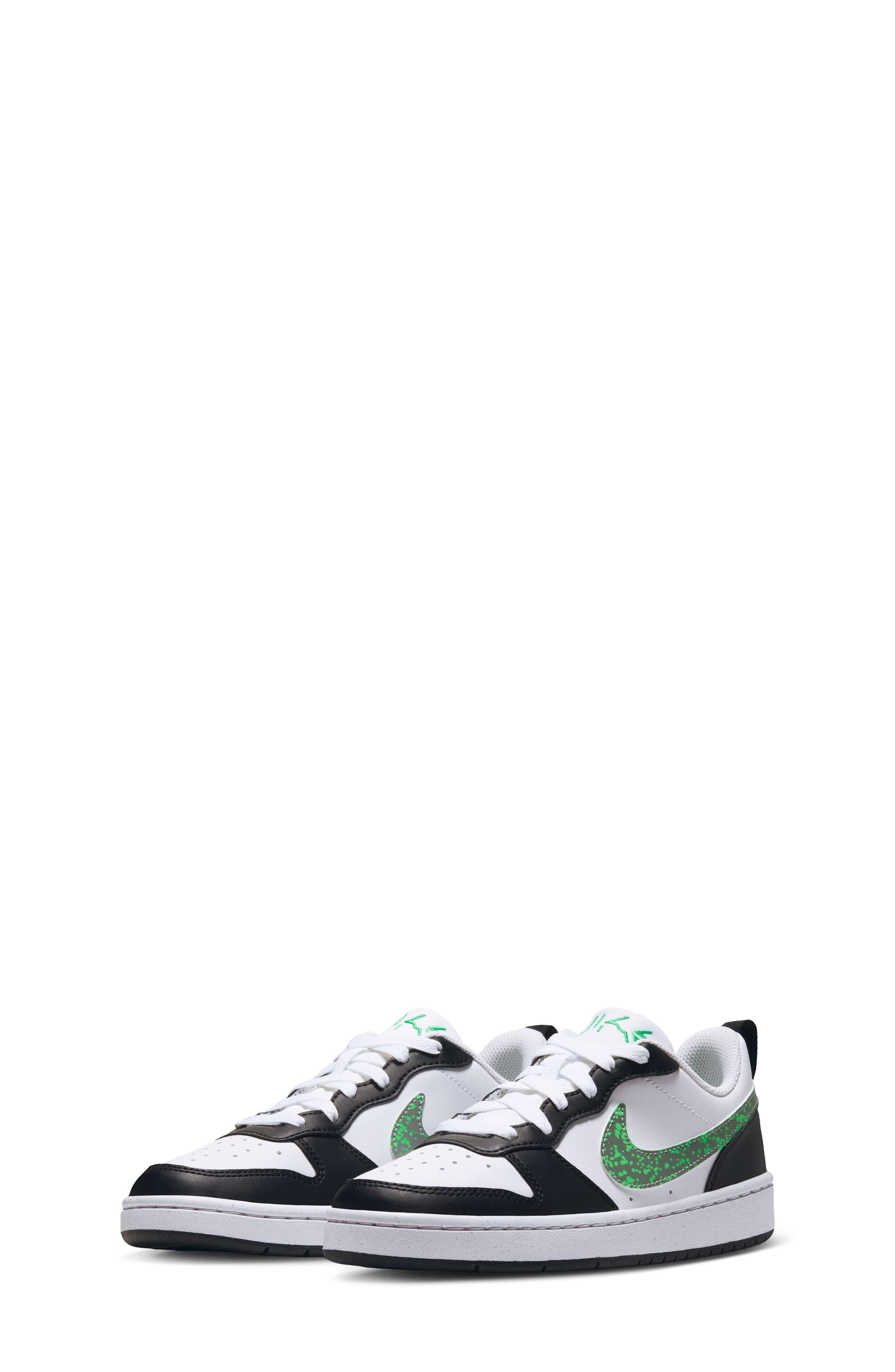 Kids' Court Borough Low Sneaker, Main, color, WHITE/ SILVER/ BLACK/ GREEN