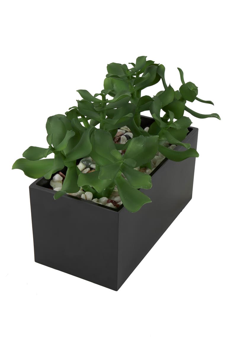 Green Faux Foliage Artificial Potted Plant, Alternate, color, GREEN