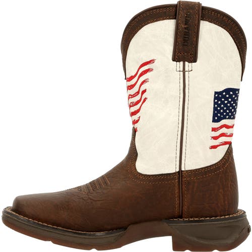 Durango Lil'big Kids Distressed Flag Western Boot In Brown