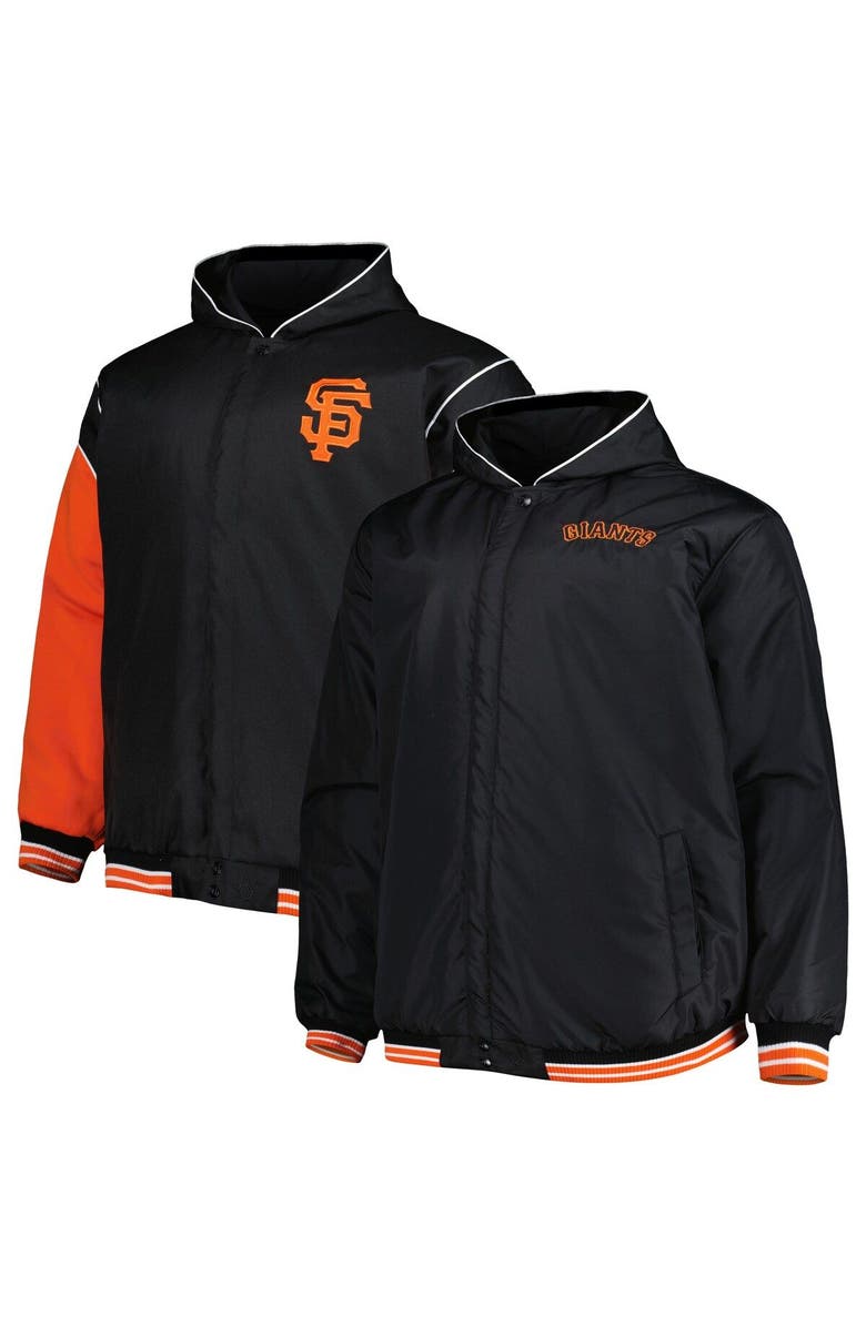JH DESIGN Men's JH Design Black San Francisco Giants Reversible Fleece Full-Snap Hoodie Jacket, Main, color, Black