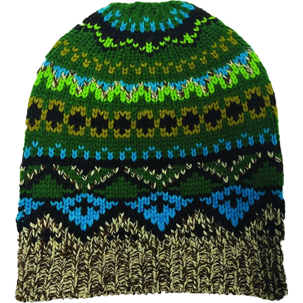 Anna Sui Fair Isle Beanie In Green