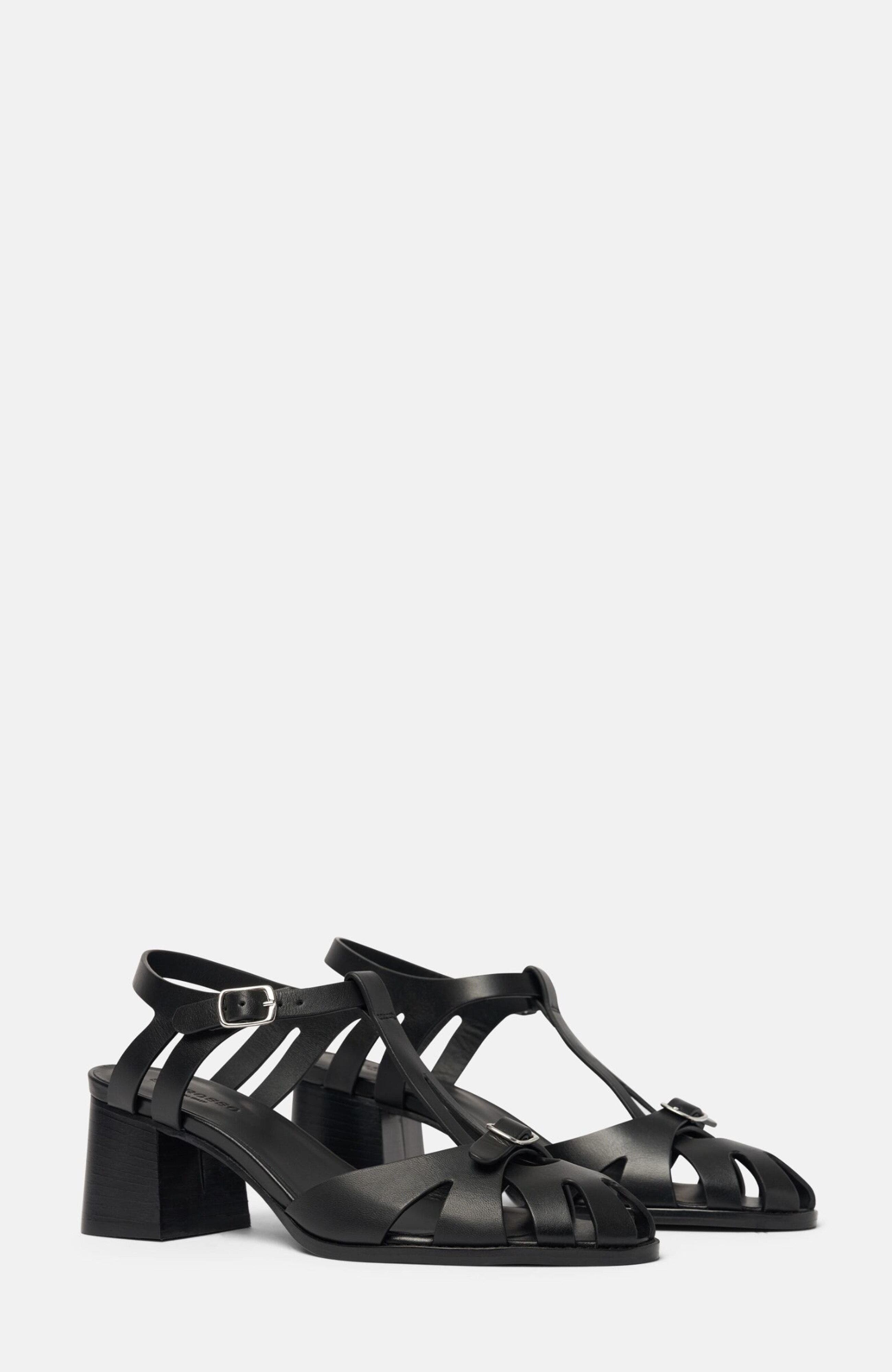 Giulia Sandals, Main, color, Black - Calf