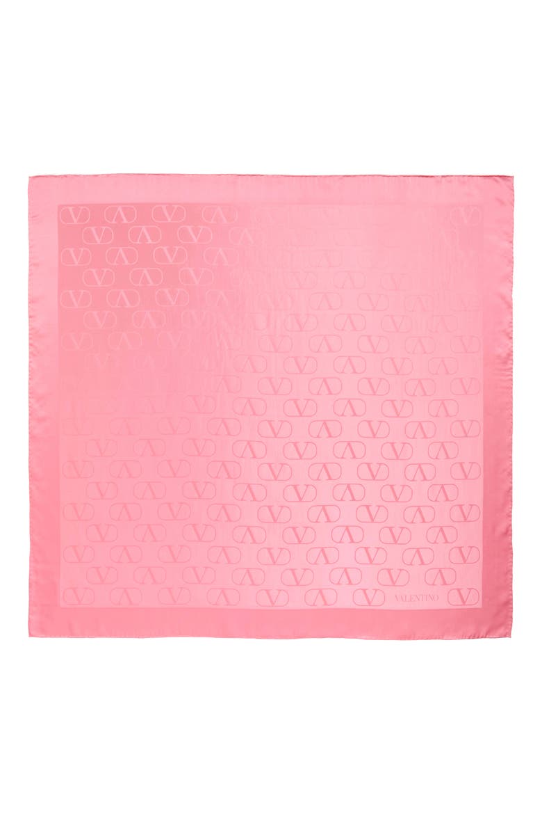 VLOGO Square Silk Scarf, Main, color, 03W BRIGHT PINK
