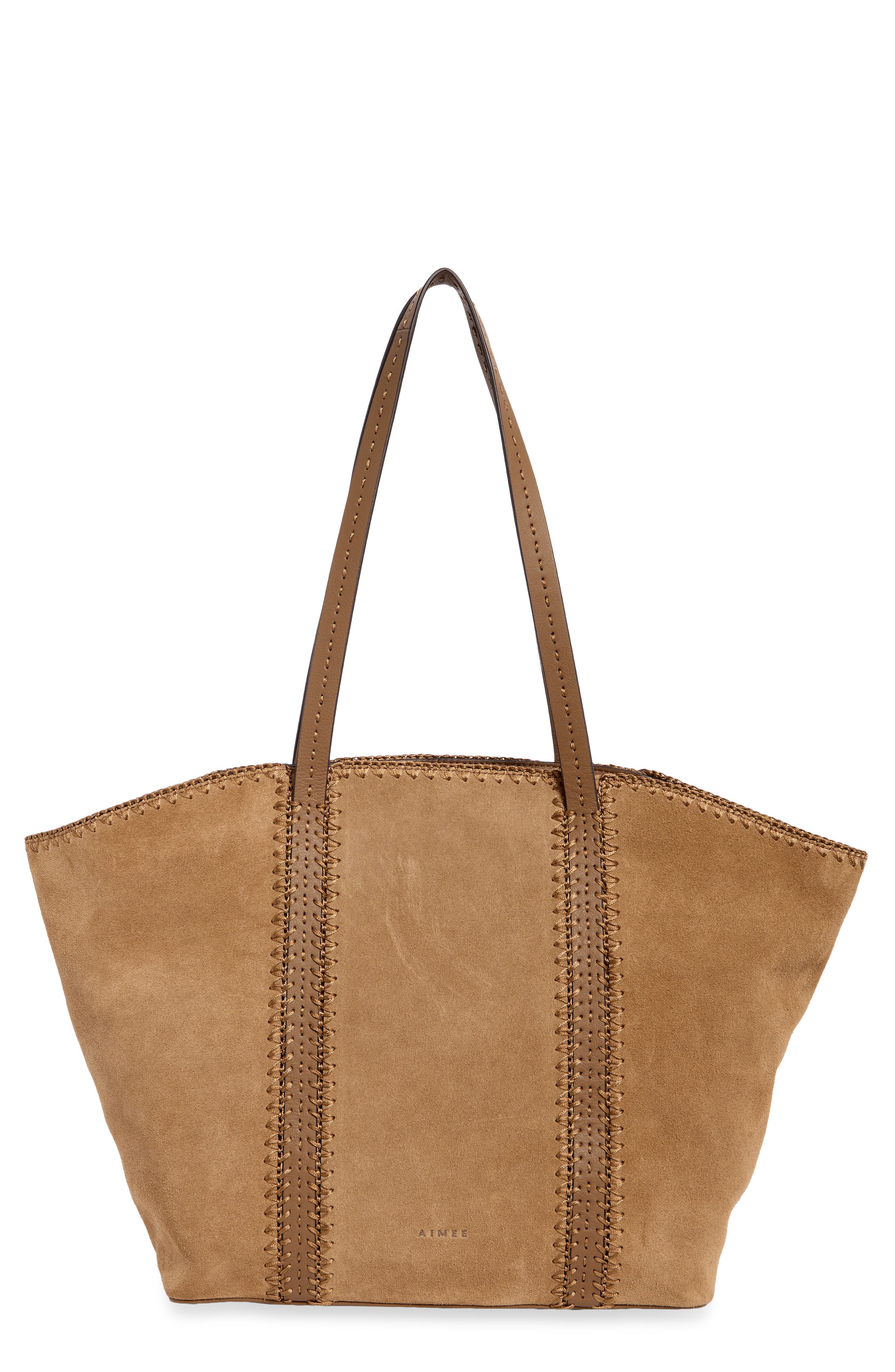 Paradise Leather Tote, Main, color, COFFEE SUEDE