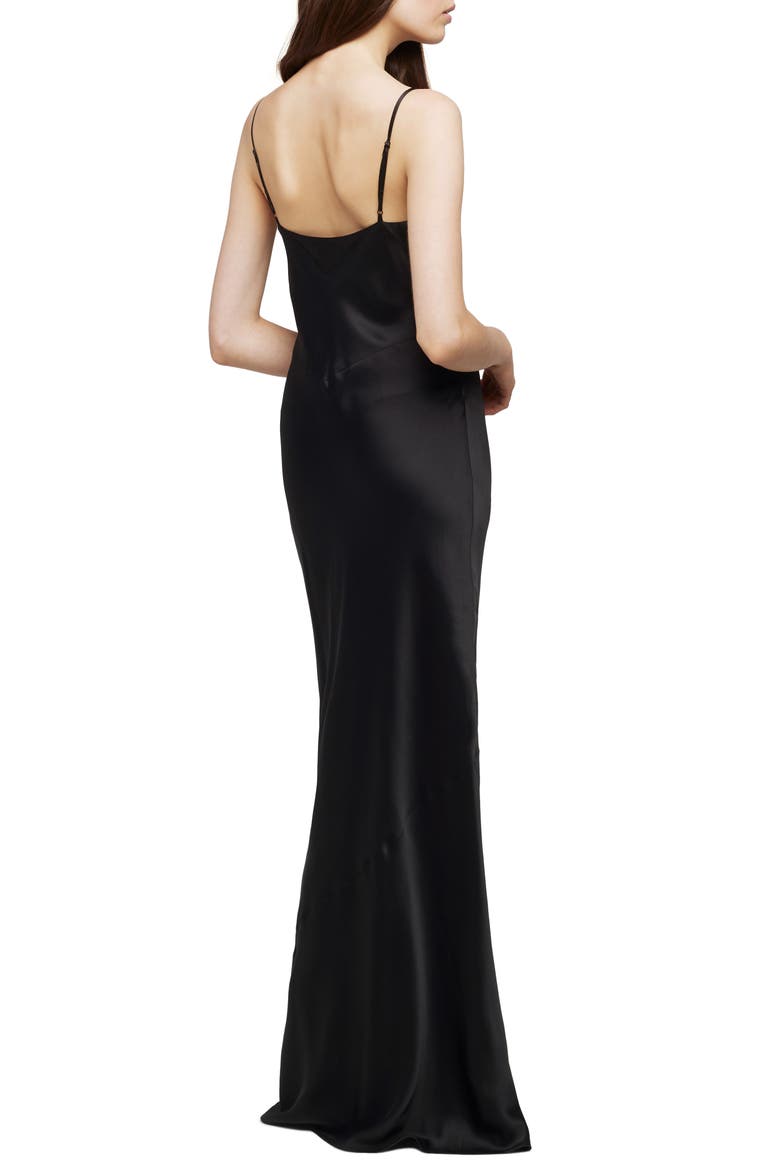 Serita Silk Charmeuse Maxi Slipdress, Alternate, color, BLACK