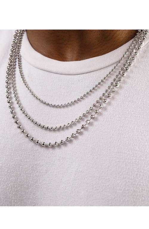 Best Silver Sterling Silver 4mm Crescent Ball Chain Necklace In Silver
